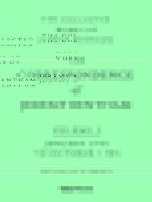 cover image of The Correspondence of Jeremy Bentham, Volume 3